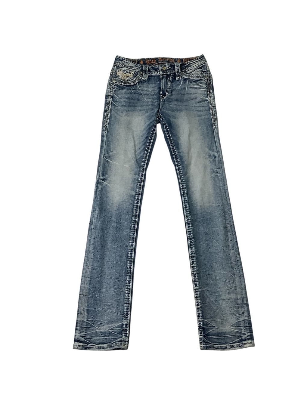 Rock Revival Codeau Mid-rise Straight Jean Sz 26 Light Wash